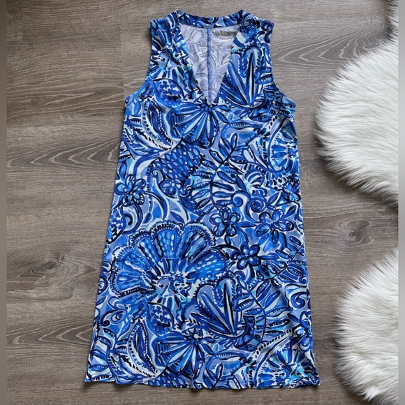 Lilly Pulitzer Dresses & Skirts - 🩵 LILLY PULITZER Emile Dress in Zanzibar Blue Print Sleeveless Size S